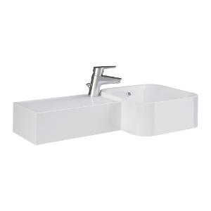 RAK PETIT WALL BASIN SQ BOWL LEFT 1TH RAK PETIT WALL BASIN SQ BOWL LEFT 1TH