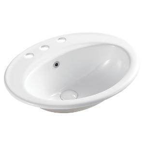 LACY DROP IN BASIN WH CERAMIC 3TH LACY DROP IN BASIN WH CERAMIC 3TH