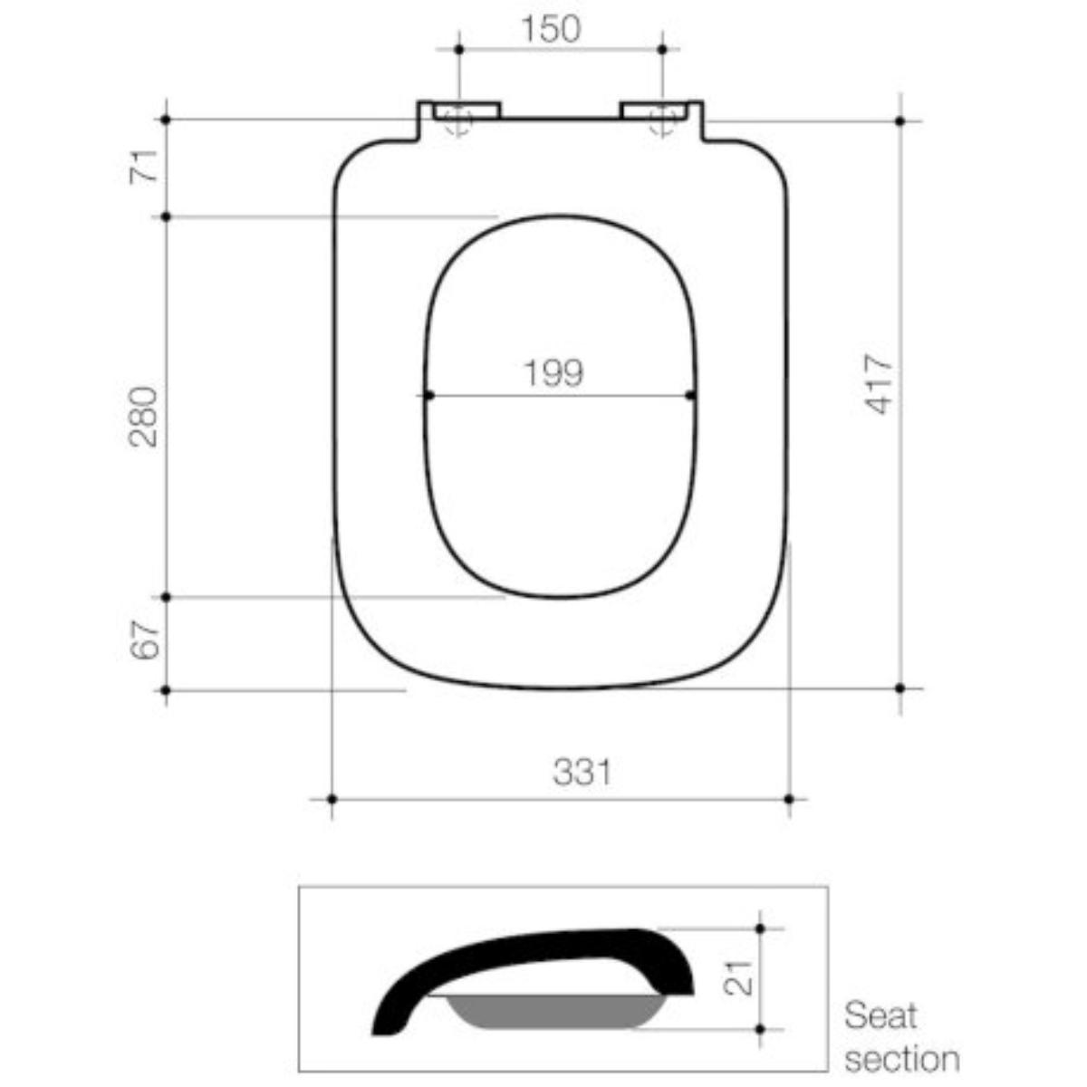 CUBE TOILET SEAT LID ASSY SC GG