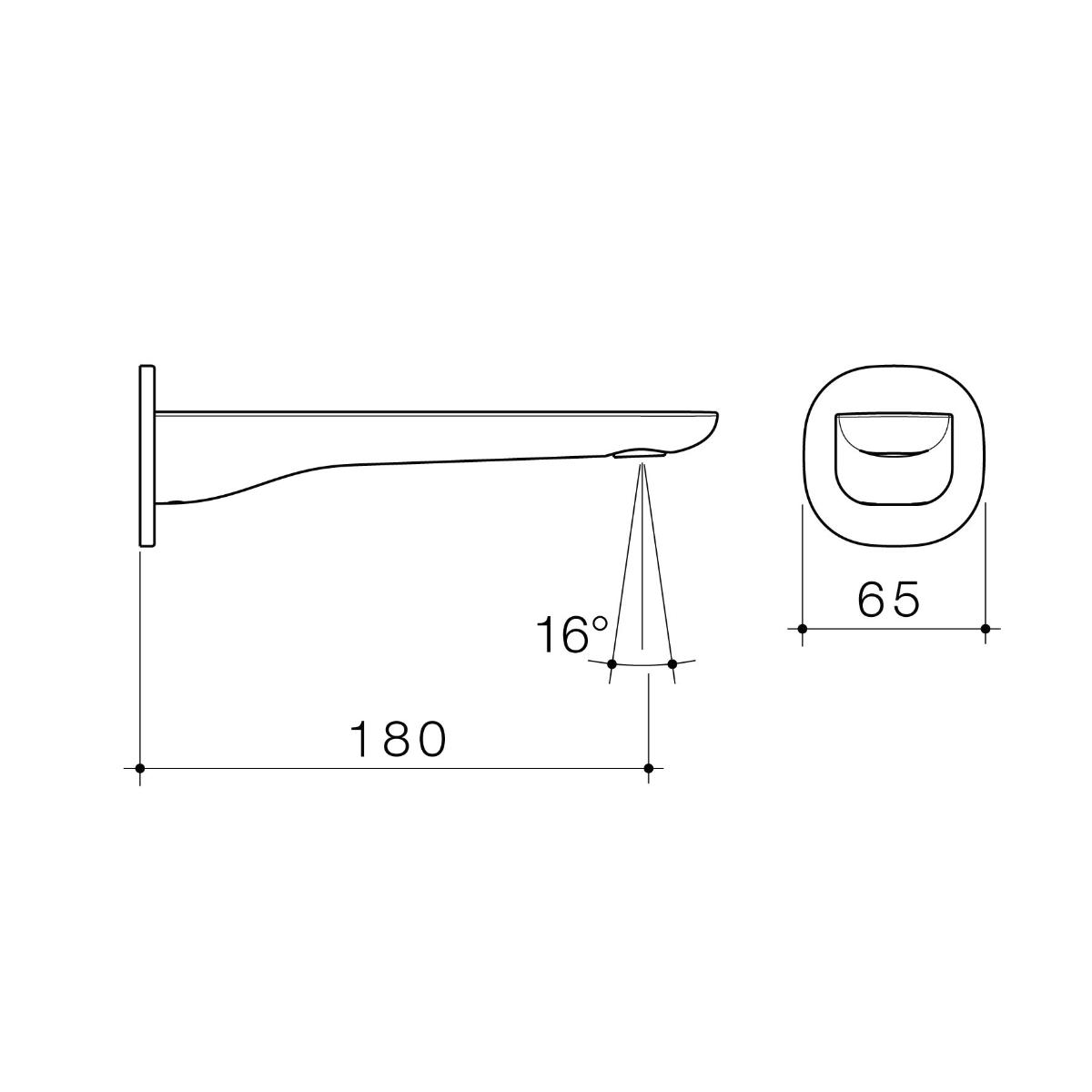 CONTURA II BASIN BATH OUTLET 180MM CP LF