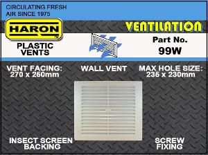 VENT WALL 225 X 225 (9 X 9) WH