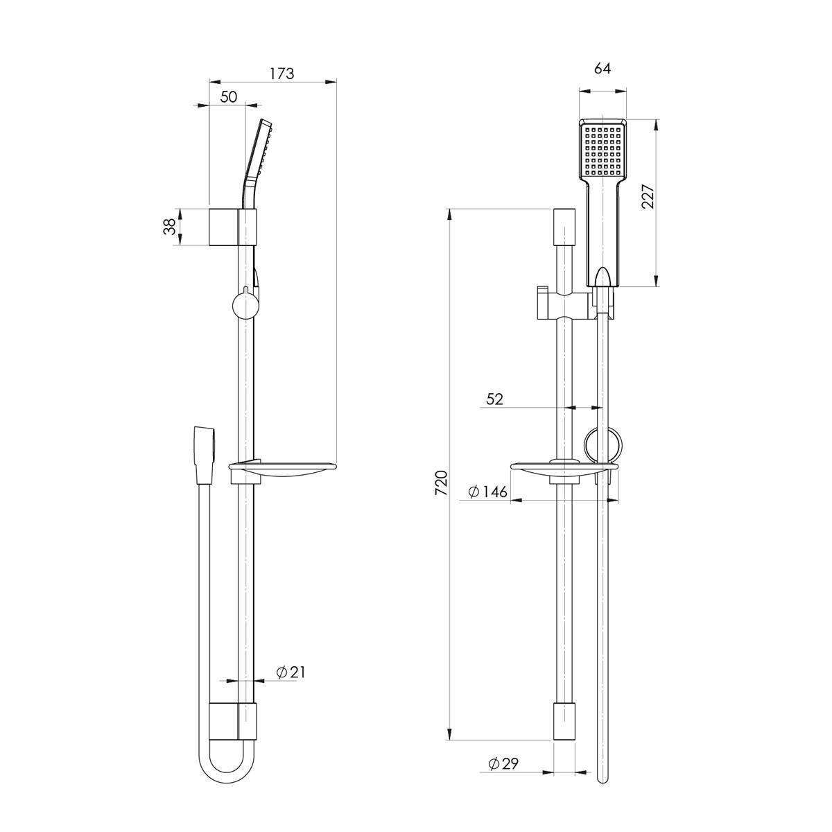 LEXI RAIL SHOWER CP