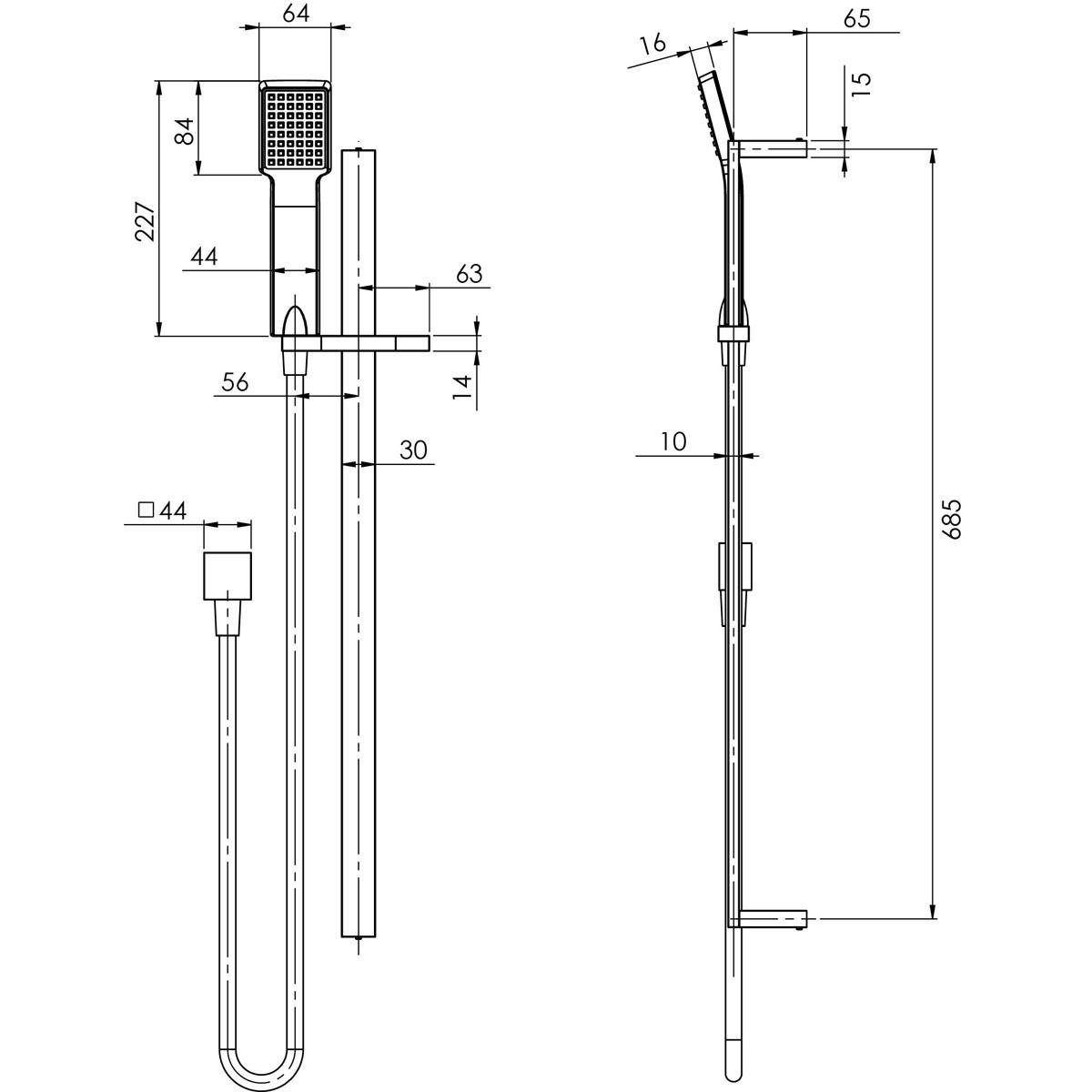 LEXI DELUXE RAIL SHOWER MB