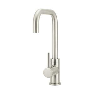 ROUND KITCHEN MIXER TAP CURVED BN