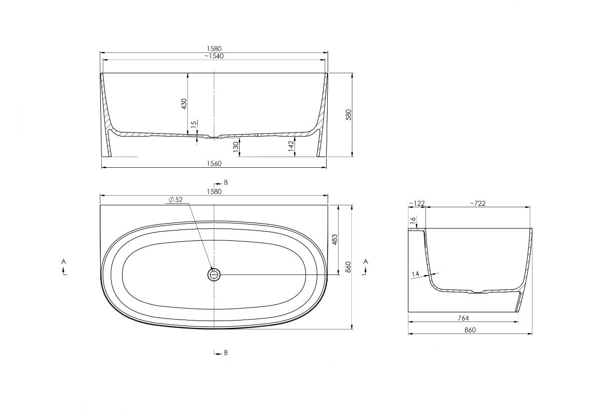 NARVA 158 X 86 MAGNACAST BTW BATH MW