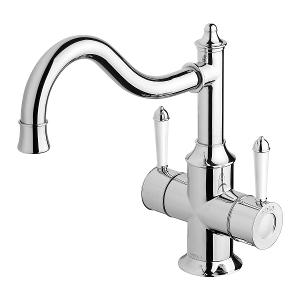 NOSTALGIA TWIN HANDLE SINK MIXER CP WHT