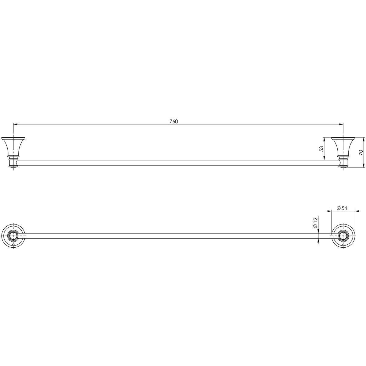 NOSTALGIA SINGLE TOWEL RAIL 760MM MB