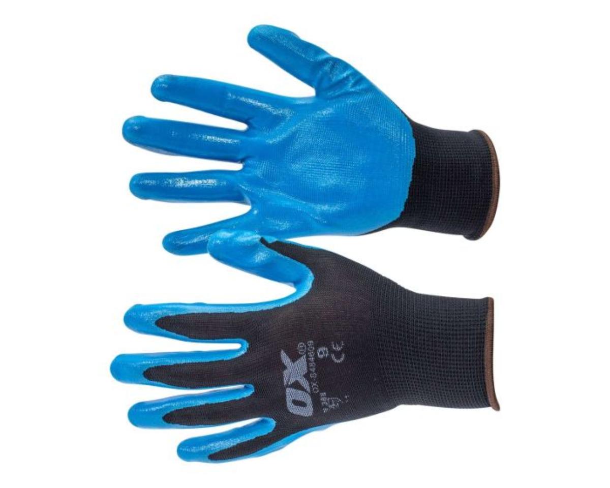 POLYESTER LINED NITRILE GLOVE 5PK SIZE 9