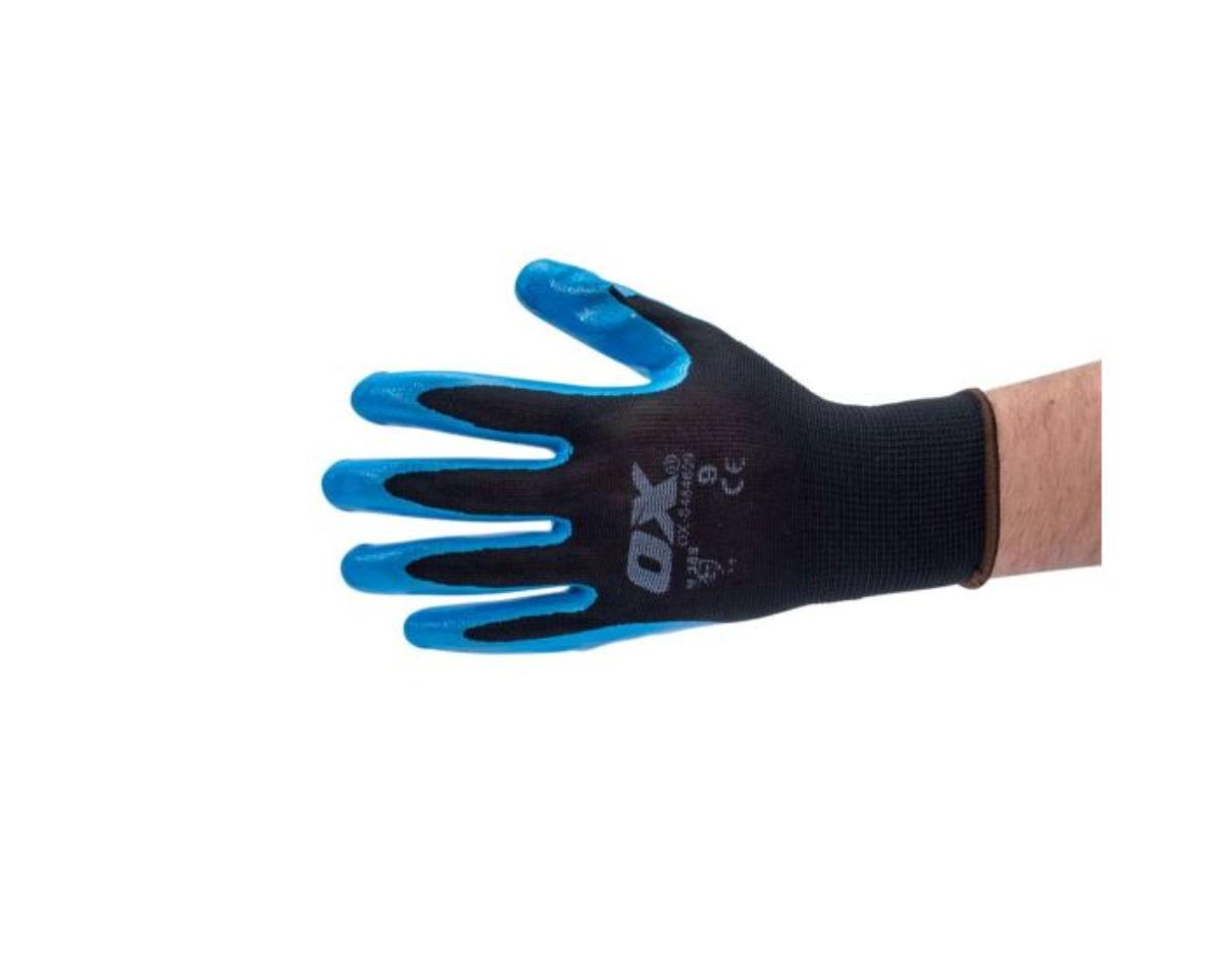 POLYESTER LINED NITRILE GLOVE 5PK SIZE 9