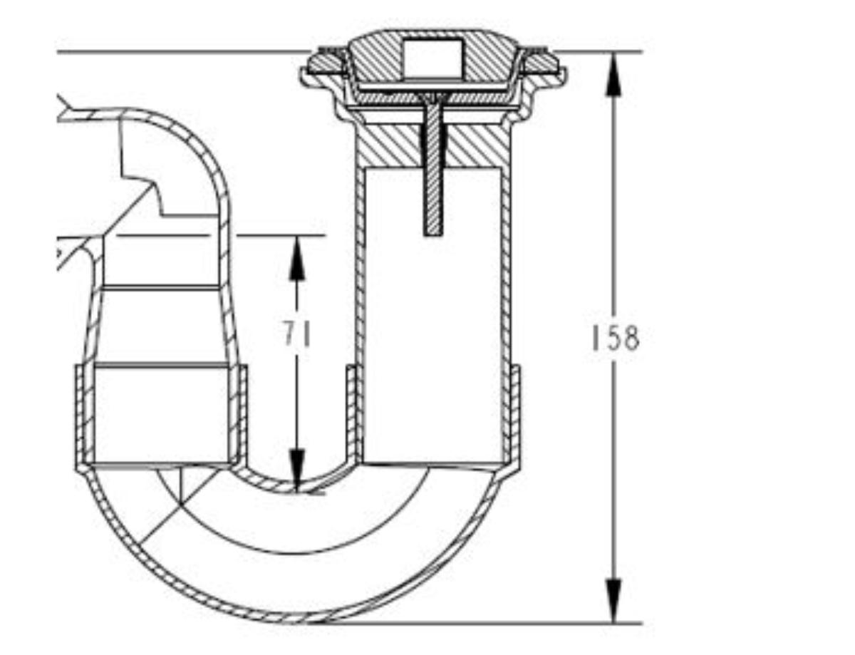 FLEXIDINGER BATH TRAP 40MM P&W