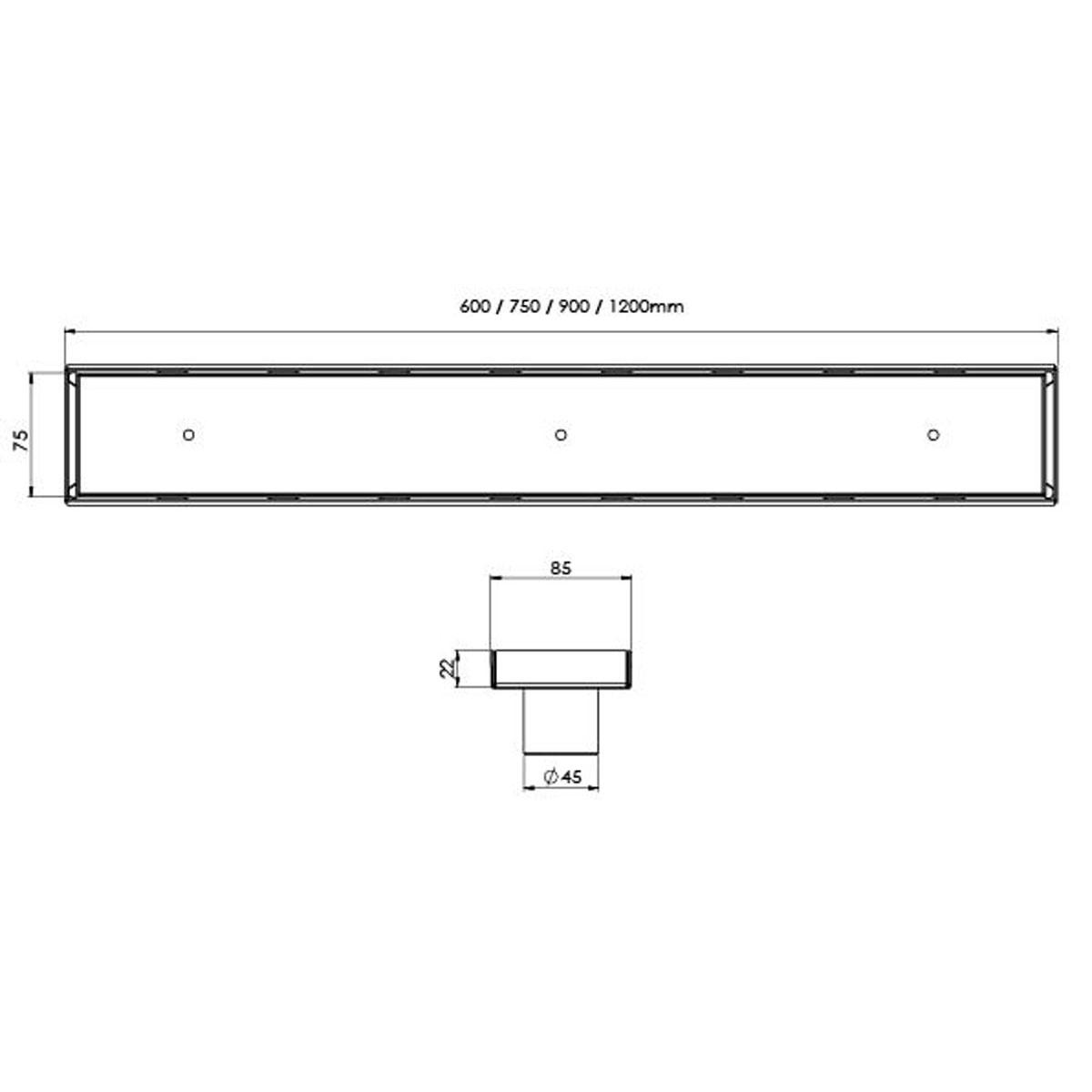 PHOENIX FLAT CHANNEL DRAIN TI 75 X 900MM