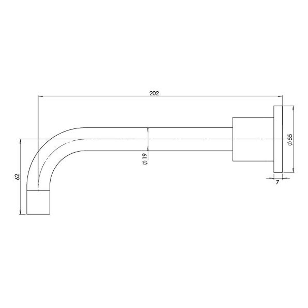 RADII BATH OUTLET 180MM CP