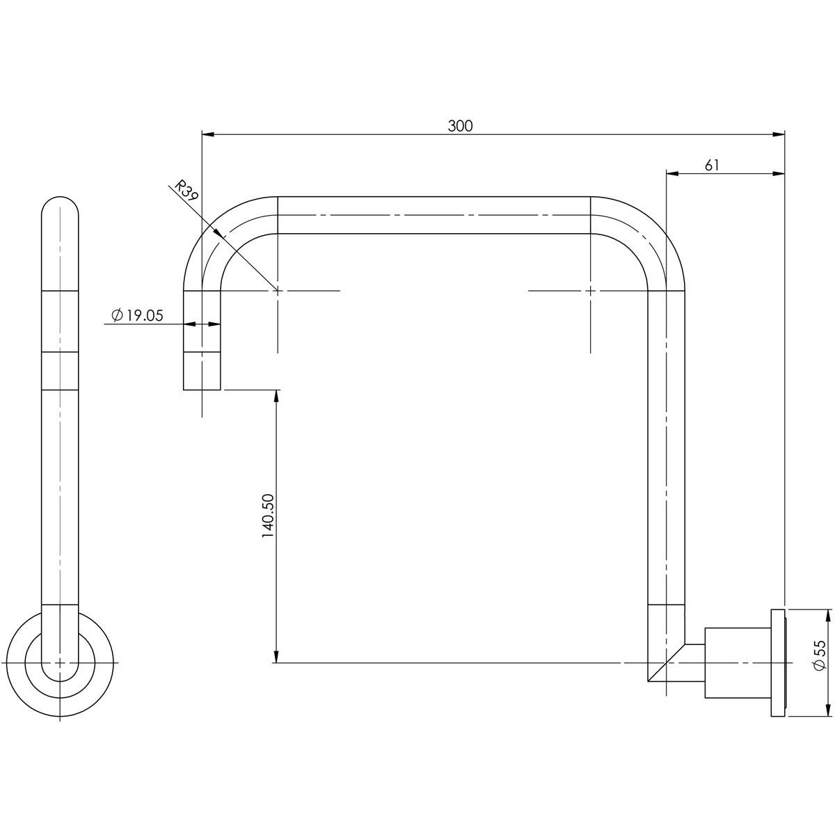 RADII WALL SINK OUTLET 300 SQUARELINE CP