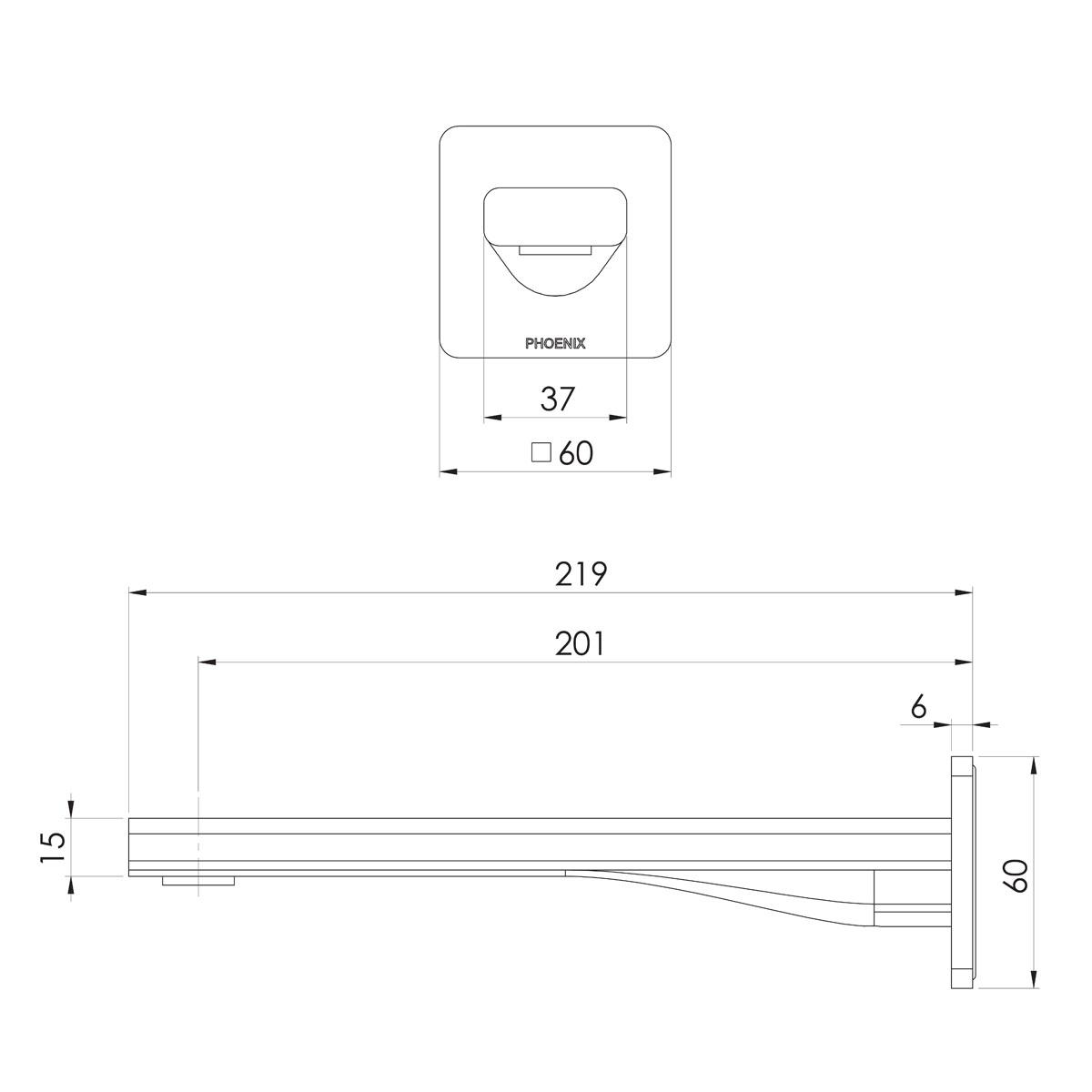 RADII WALL BATH OUTLET 180MM CP