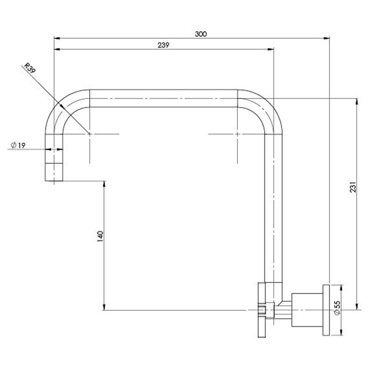 RADII WALL SINK SET 300MM CP