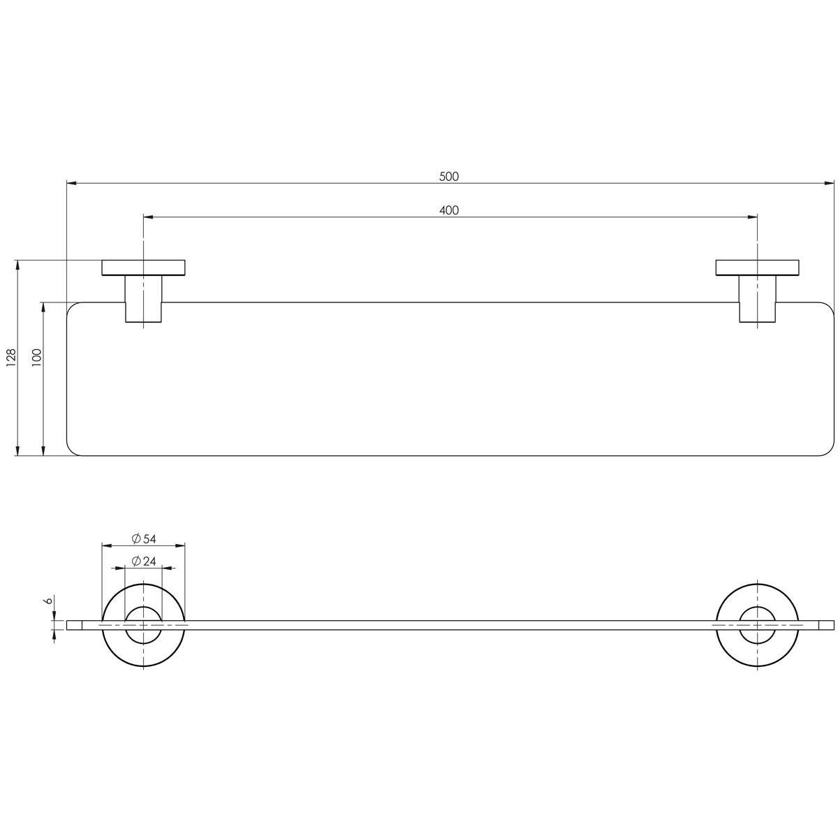 RADII GLASS SHELF ROUND PLATE CP