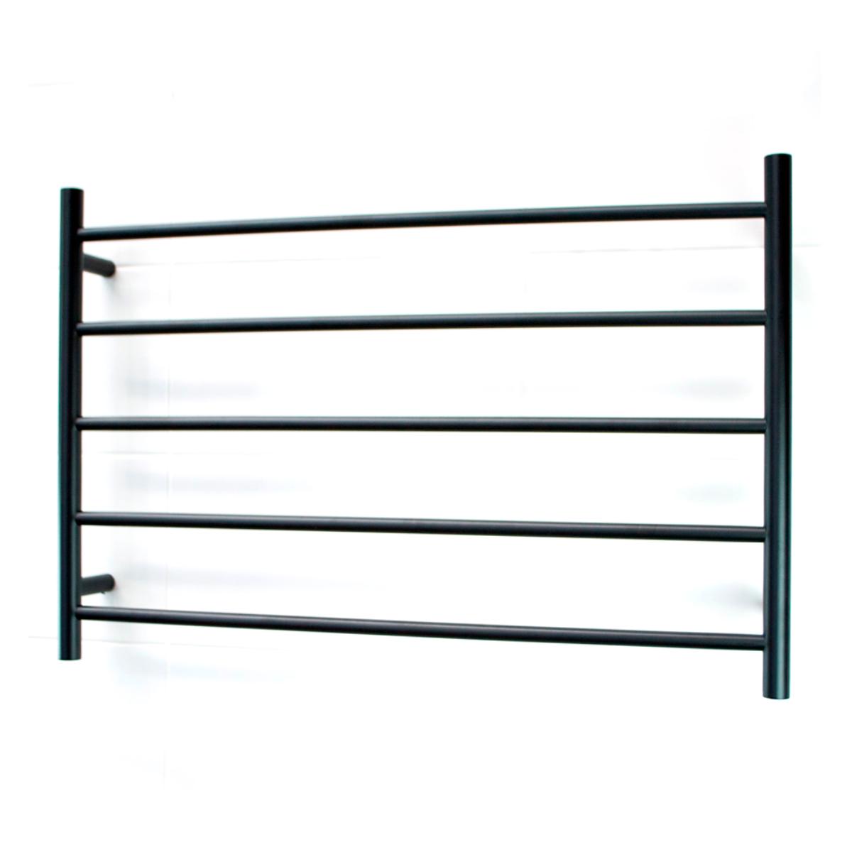 TOWEL RAIL LH MB 950X600MM RND HEATED