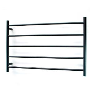 TOWEL RAIL LH MB 950X600MM RND HEATED