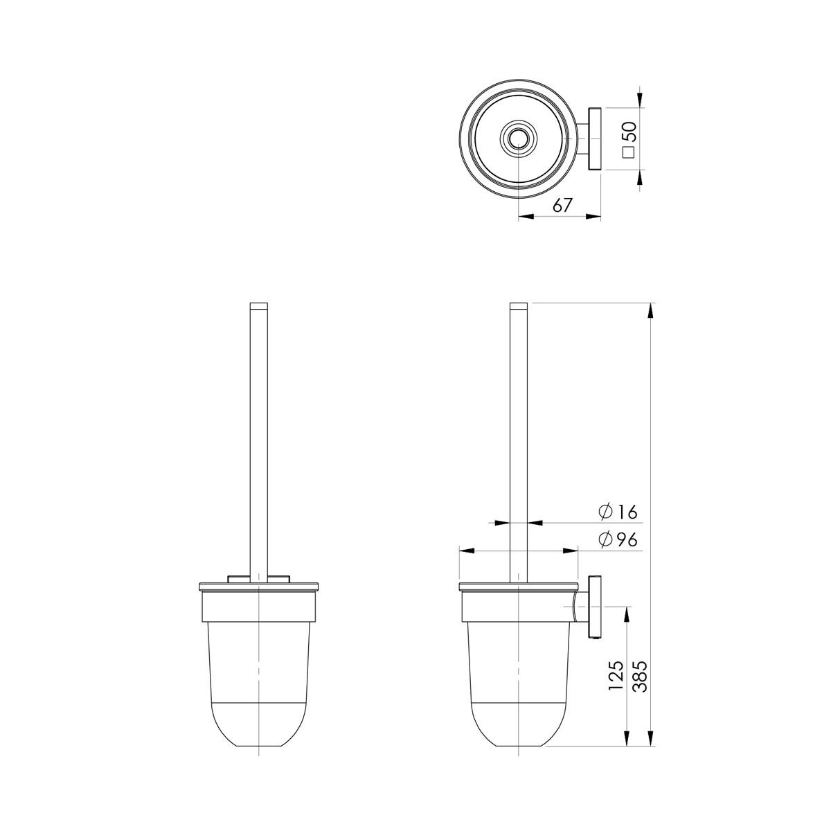 RADII TOILET BRUSH & HOLDER SQUARE CP