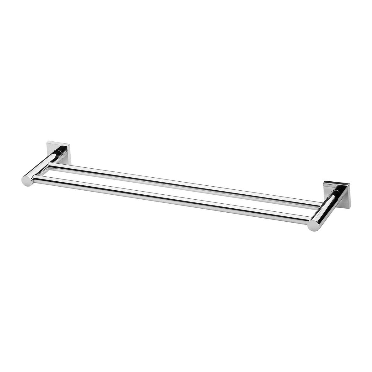 RADII DOUBLE TOWEL RAIL 600MM SQ PLT CP