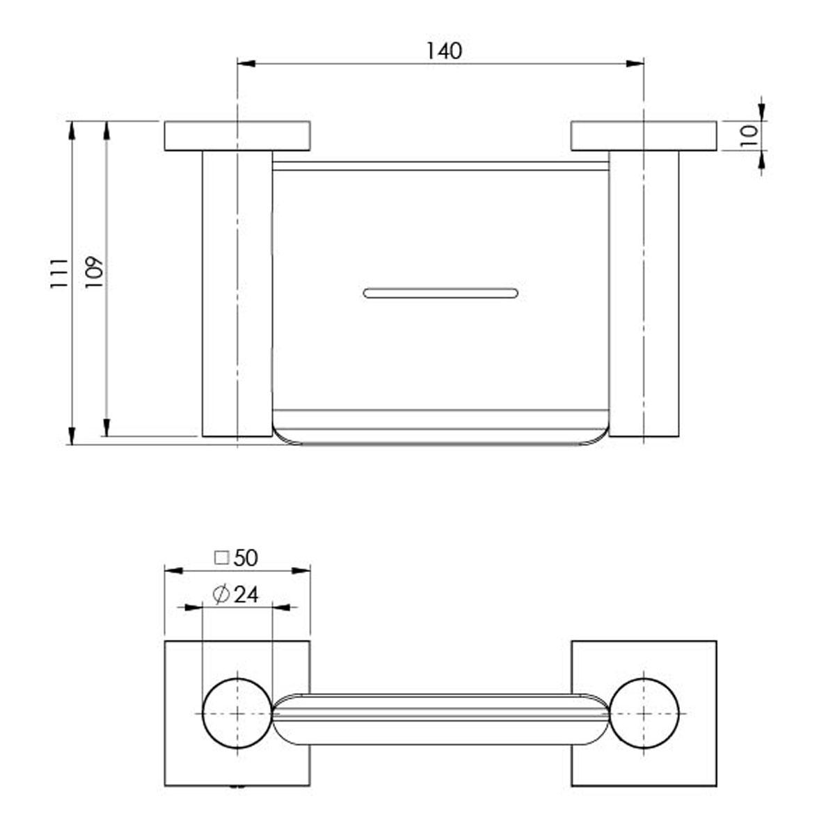 RADII SOAP DISH SQUARE PLATE CP
