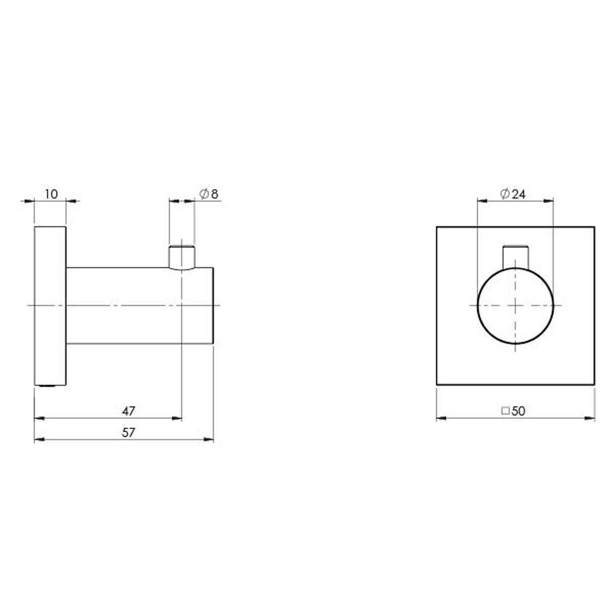 RADII ROBE HOOK SQUARE PLATE BC