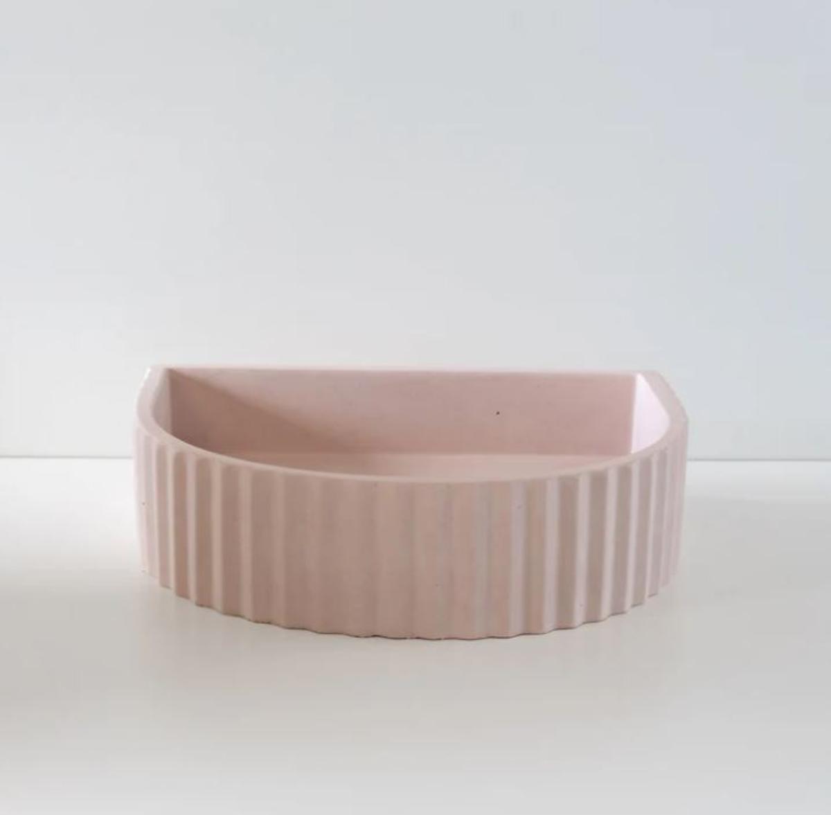 CONCRETE HALF MOON RIBBED BASIN OBERON