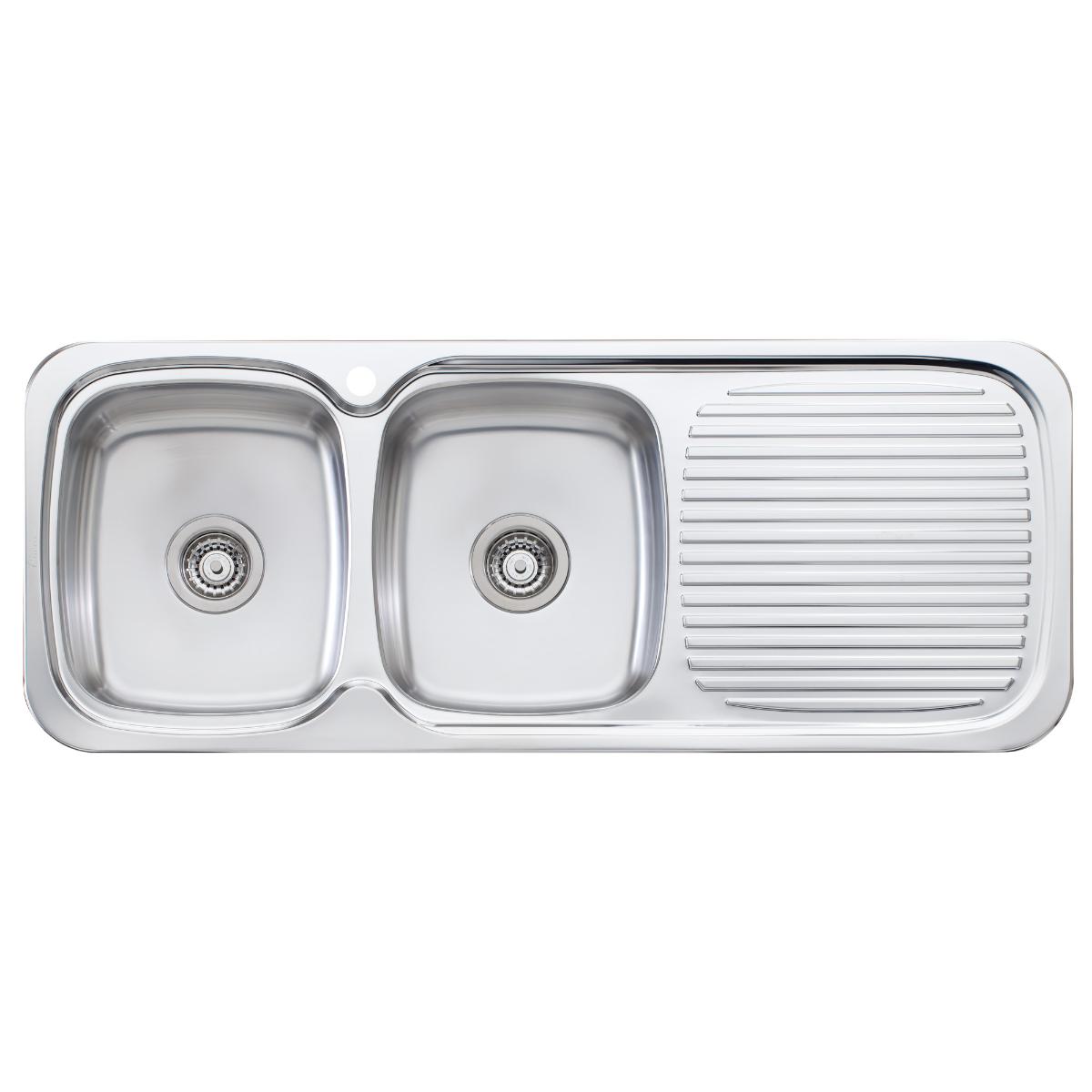 SINK DOUBLE BOWL LAKELAND 1TH LH 1200MM
