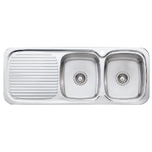 SINK DOUBLE BOWL LAKELAND 1TH RH 1200MM SINK DOUBLE BOWL LAKELAND 1TH RH 1200MM