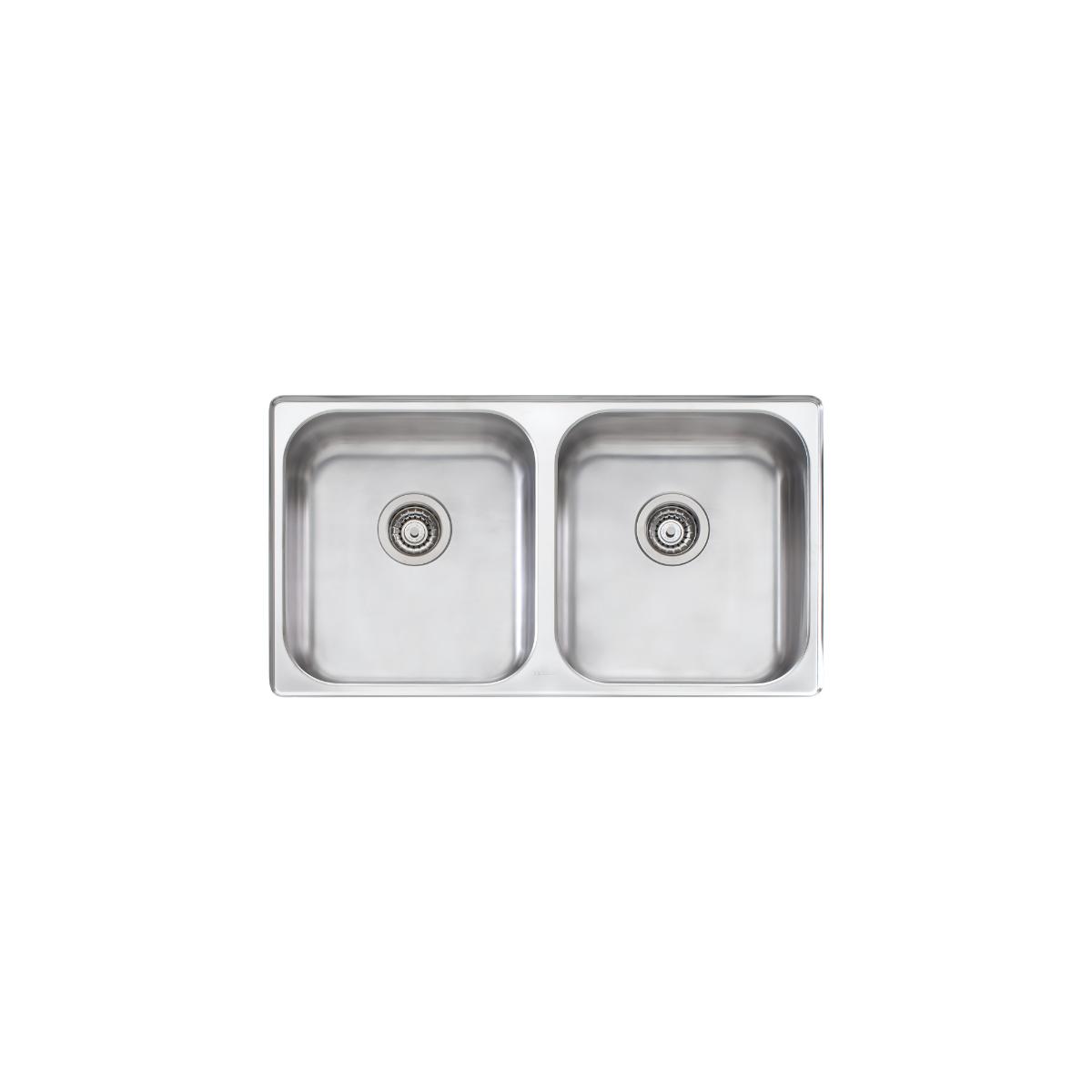 SINK DOUBLE BOWL NU PETITE U/MOUNT 890MM