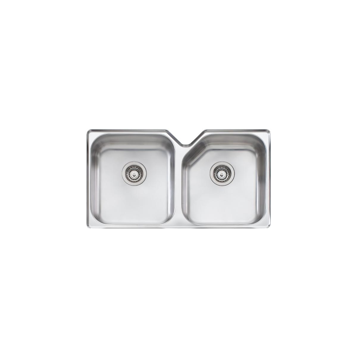 SINK DOUBLE BOWL NU PETITE U/MOUNT 881MM