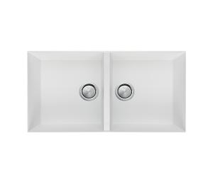 SINK DOUBLE BOWL SANTORINI U/MOUNT WHITE SINK DOUBLE BOWL SANTORINI U/MOUNT WHITE