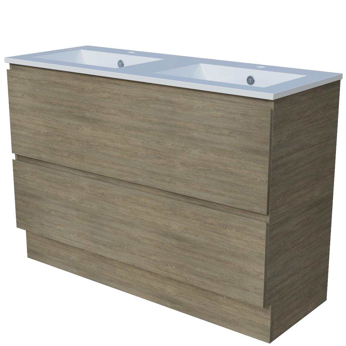 NEVADA PLUS VANITY 1200MM DOUBLE BOWL AL