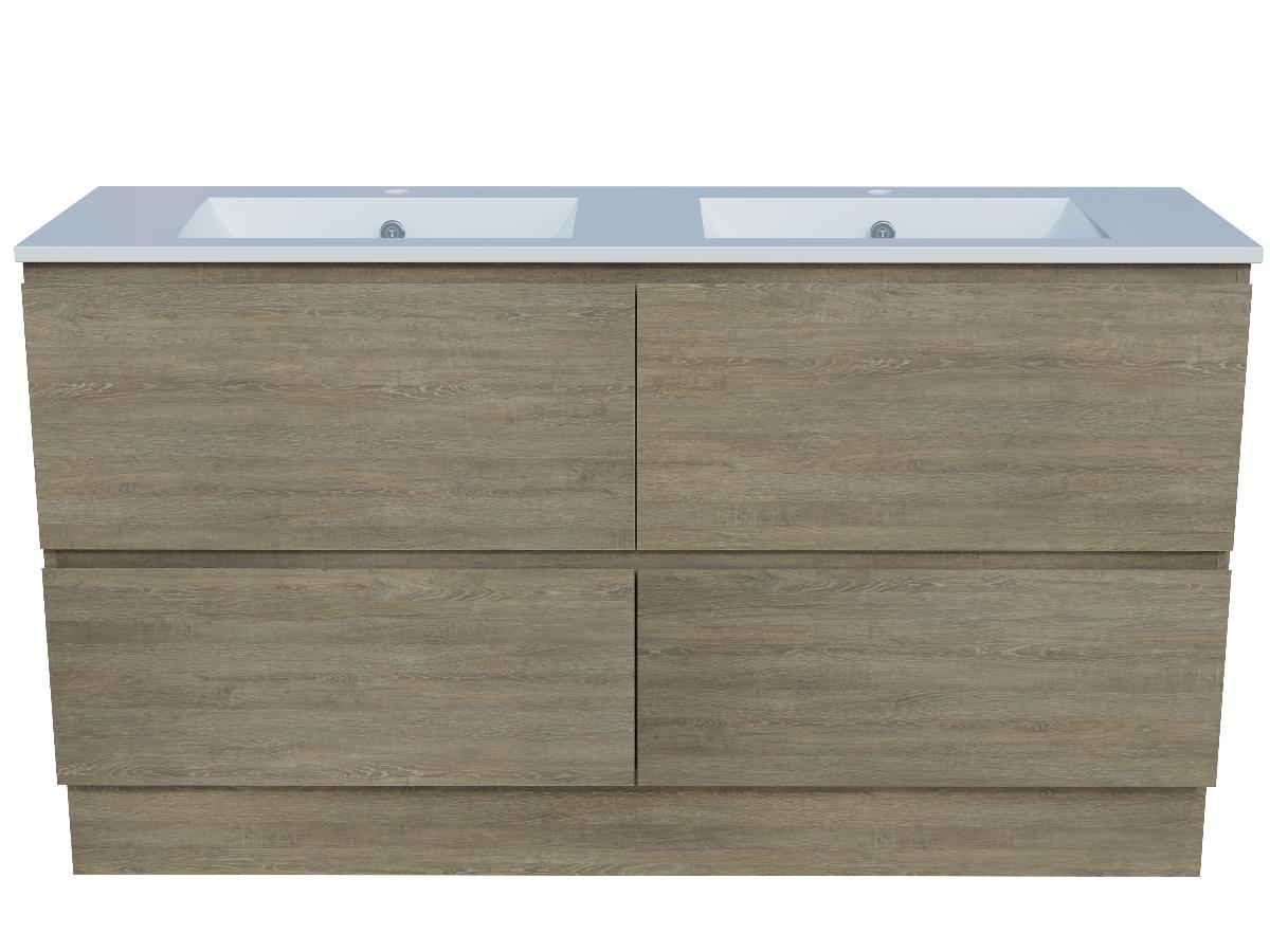 NEVADA PLUS VANITY 1500MM DOUBLE BOWL AL