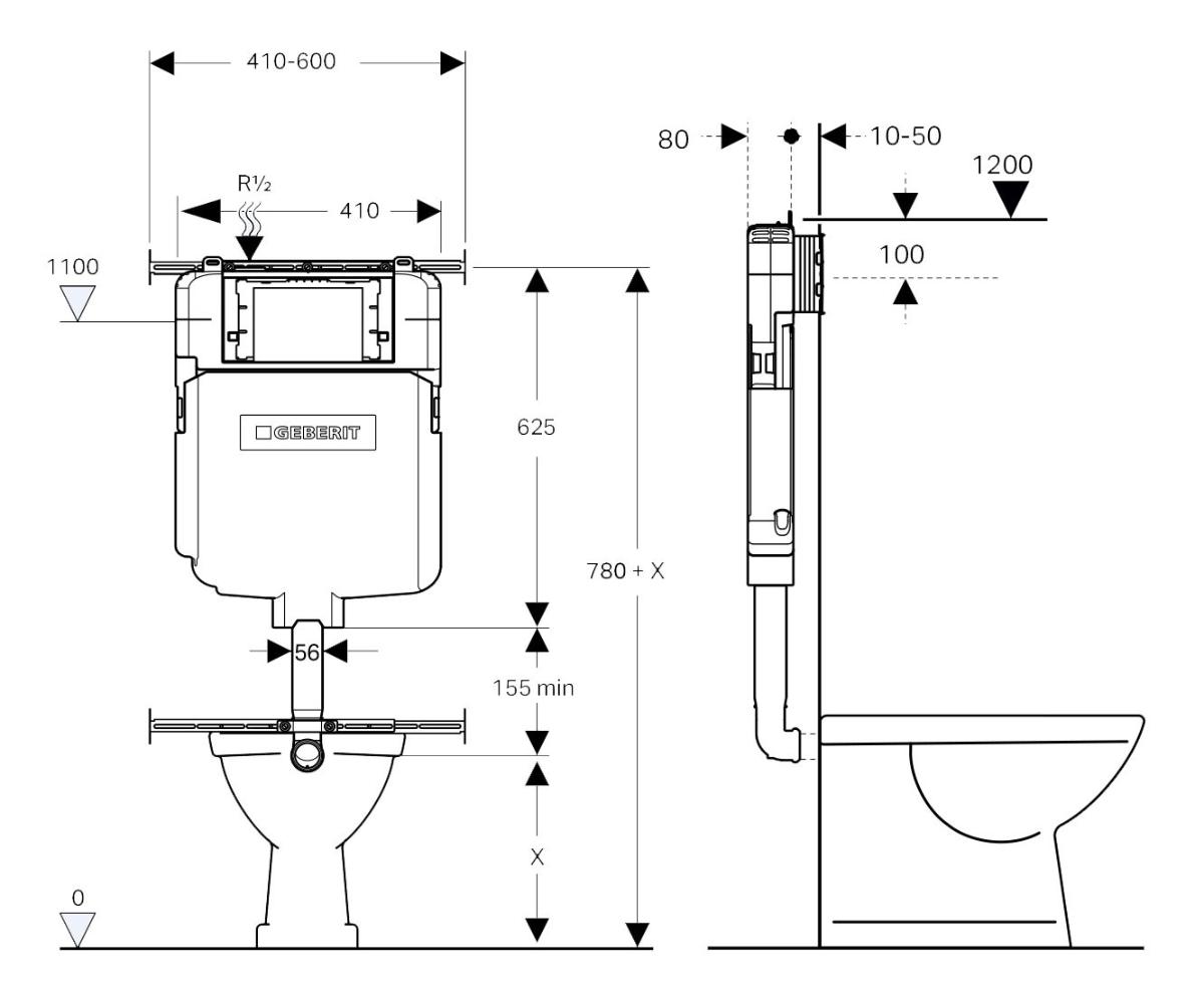 GEBERIT SIGMA8 FRAMELESS INWALL CISTERN