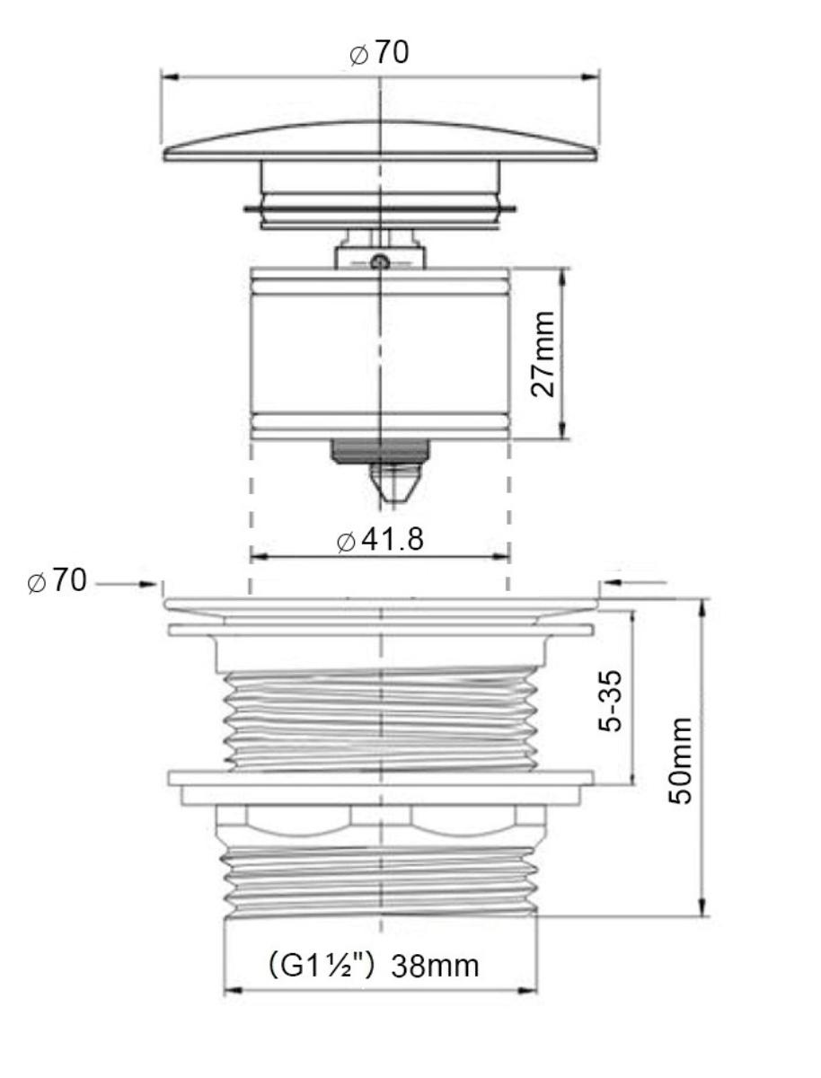 40MM PULL OUT POP-UP BATH WASTE MB