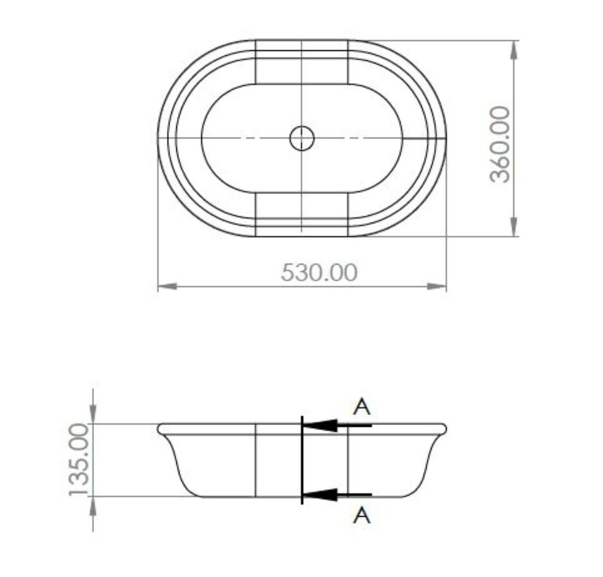 BLANCHE 53X36 TITANCAST BASIN GL WHT