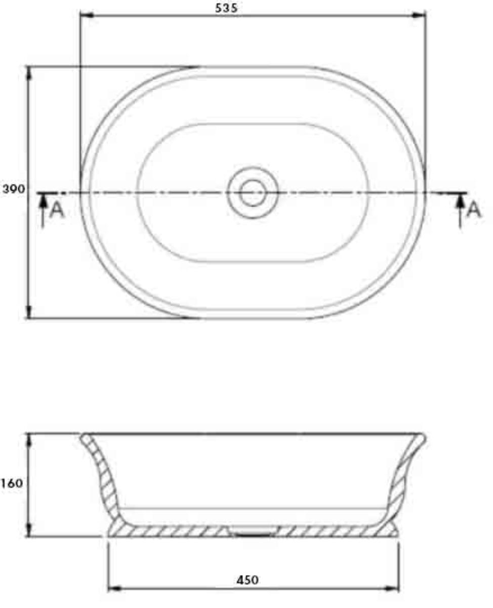 CAMBRIDGE 54X39 TITANCAST BASIN GL WHT