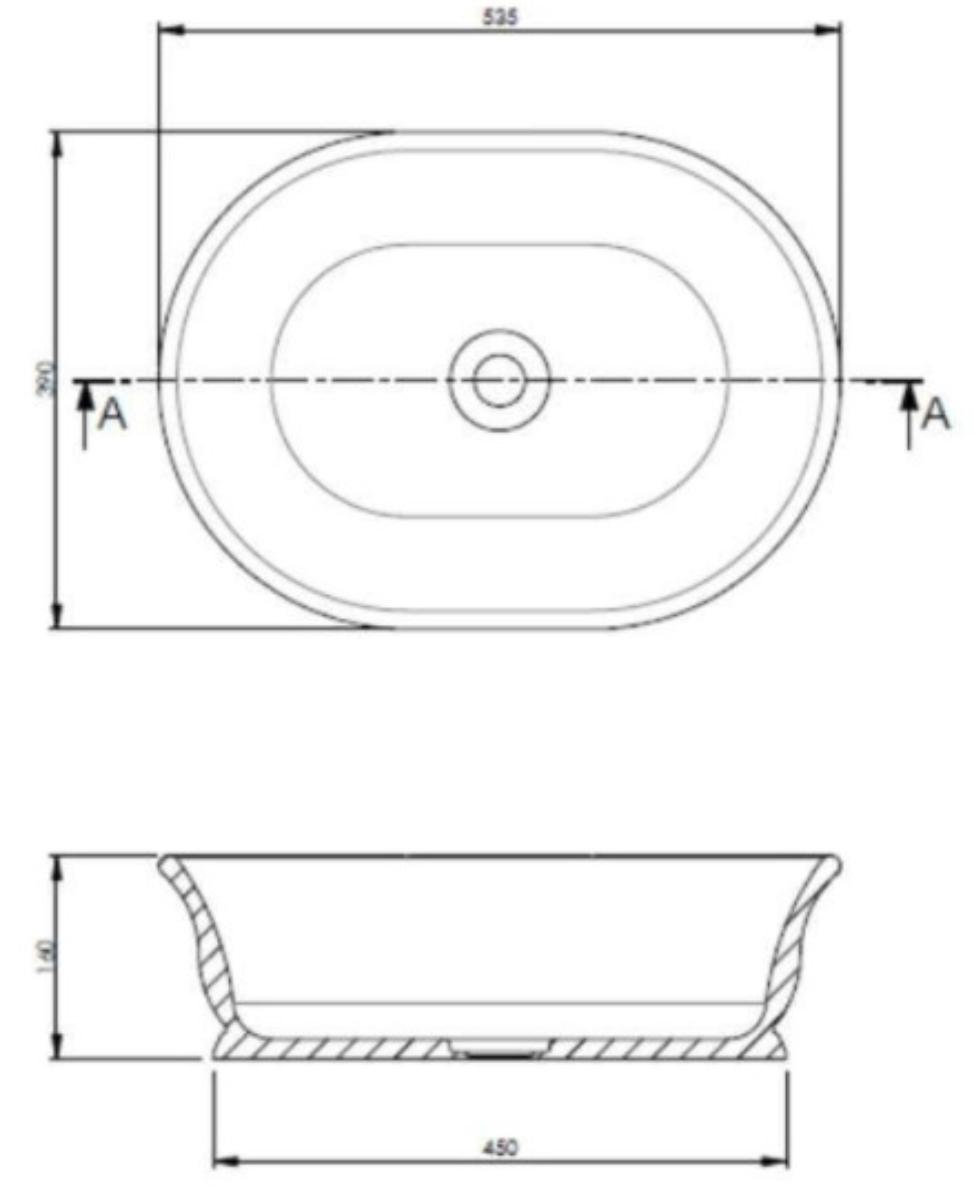 CAMBRIDGE 54X39 TITANCAST BASIN SAT SWHT