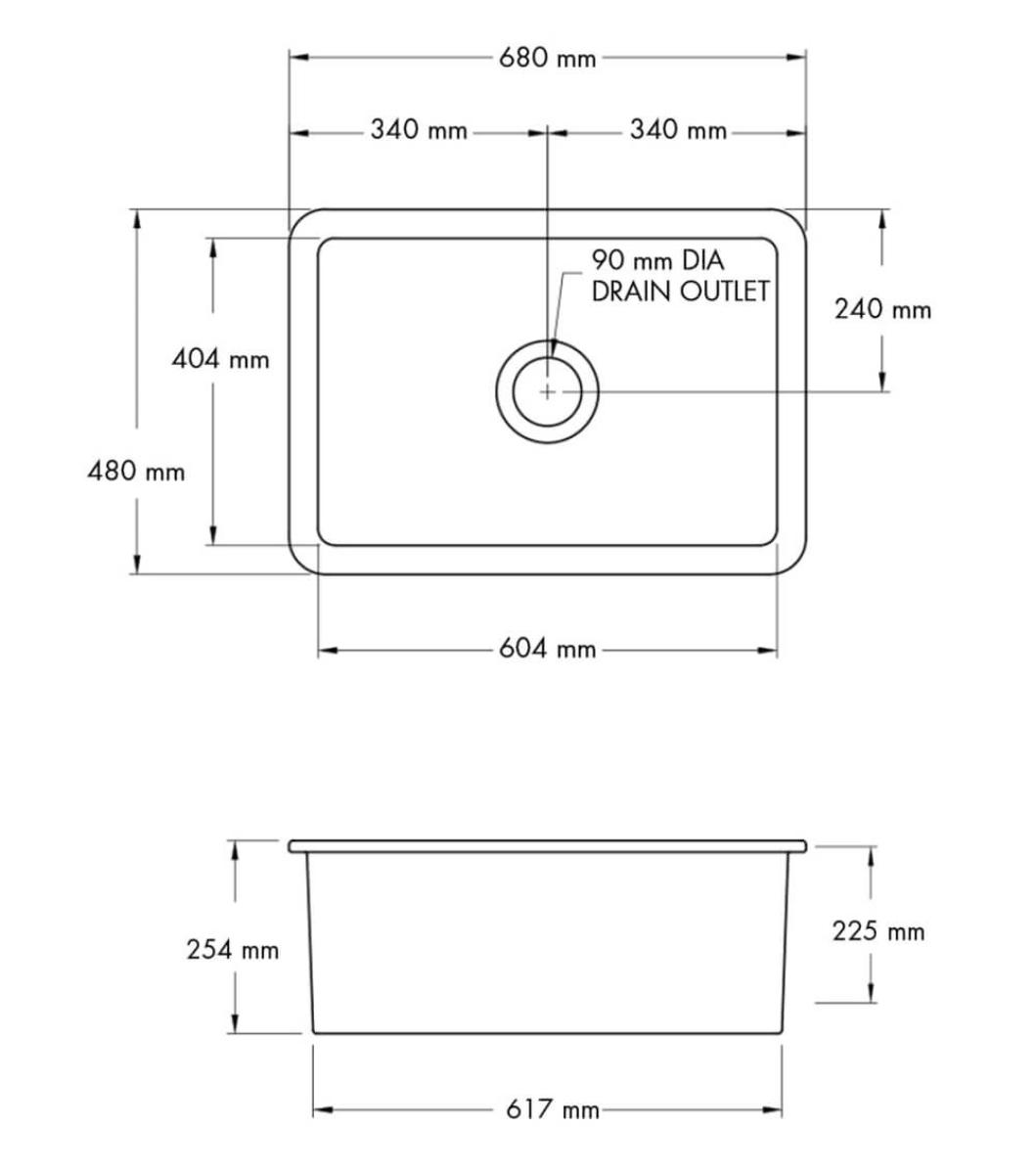 CUISINE 68X48 INSET  UM F/C SINK MW