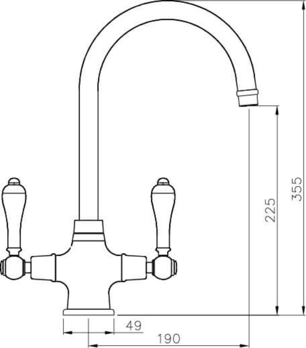 LUDLOW DOUBLE SINK MIXER CP