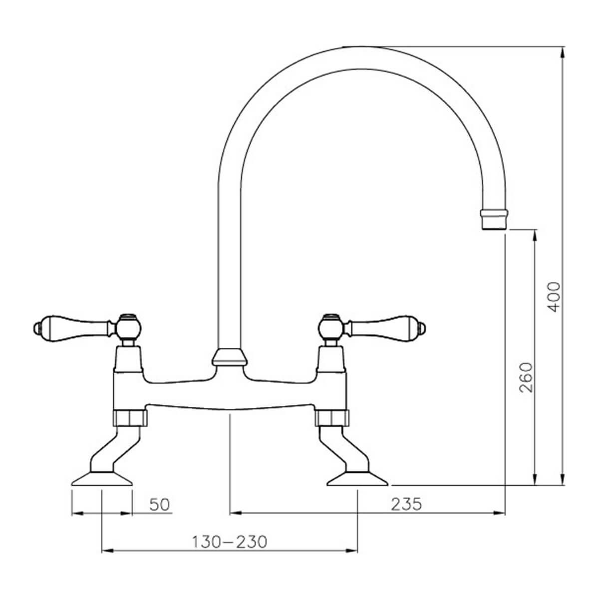 LUDLOW BRIDGE SINK MIXER CP