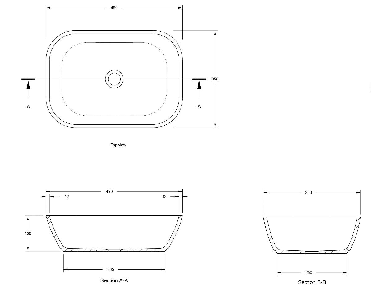 MALDON 49X35 TITANCAST BASIN GL WHT