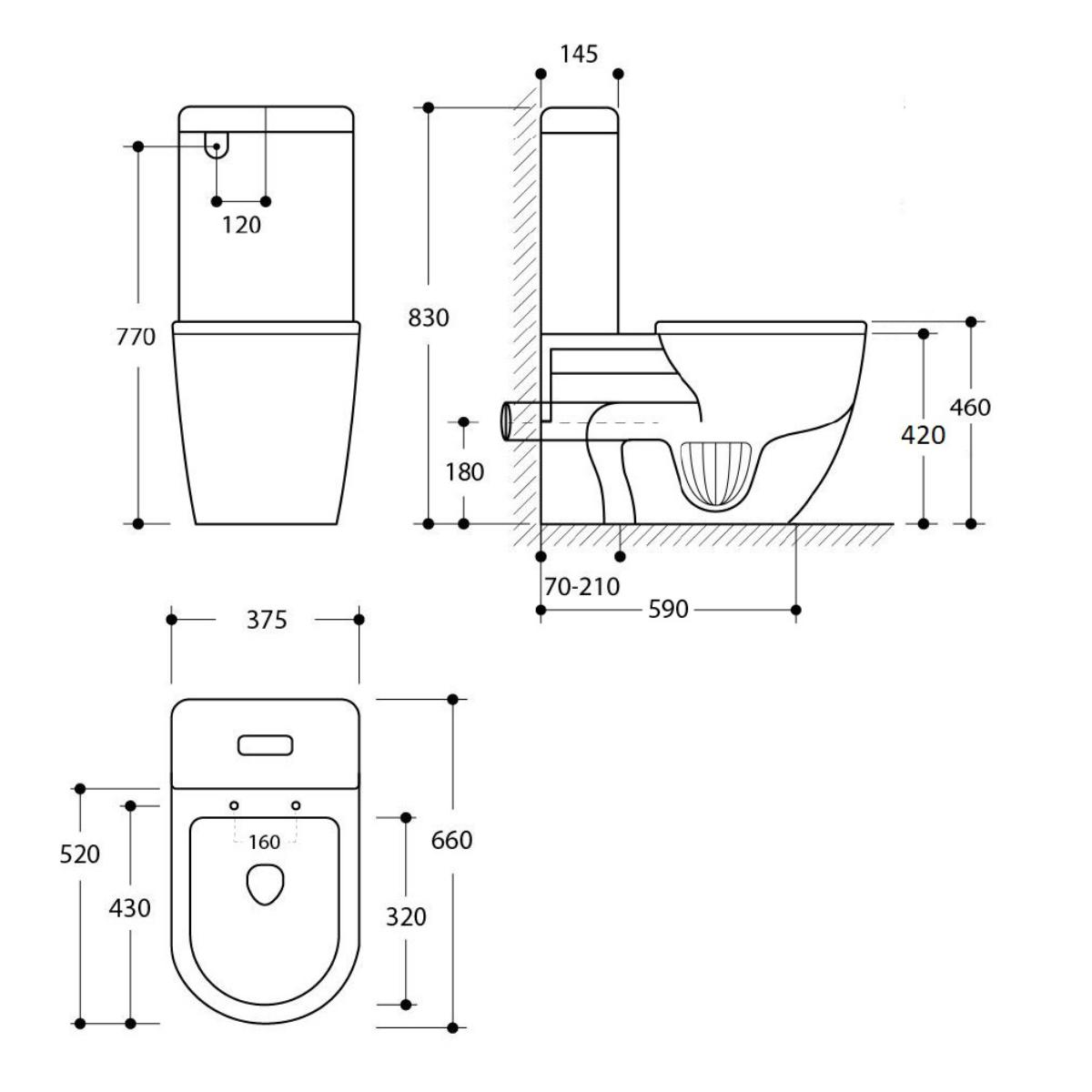 NARVA RL BTW CC TOILET SUITE THICK SEAT