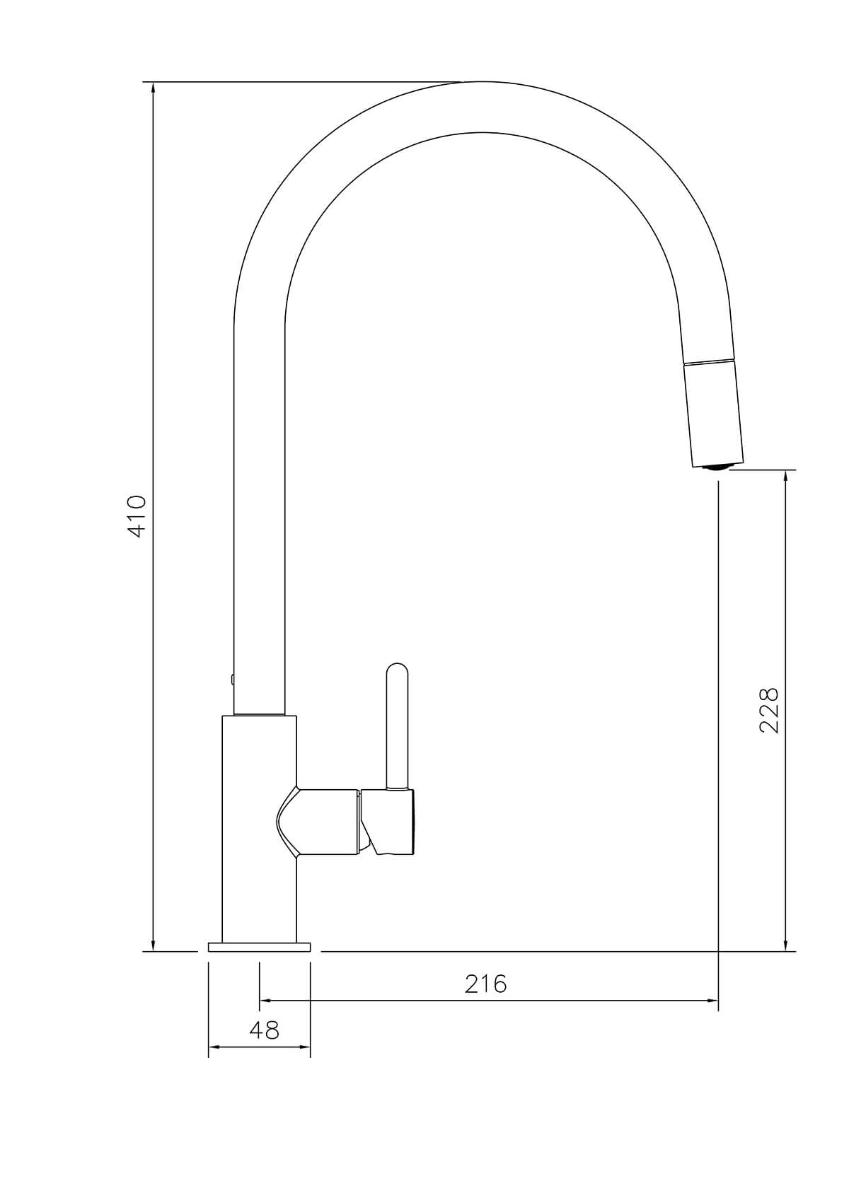 NAPLES PULL OUT SINK MIXER CP