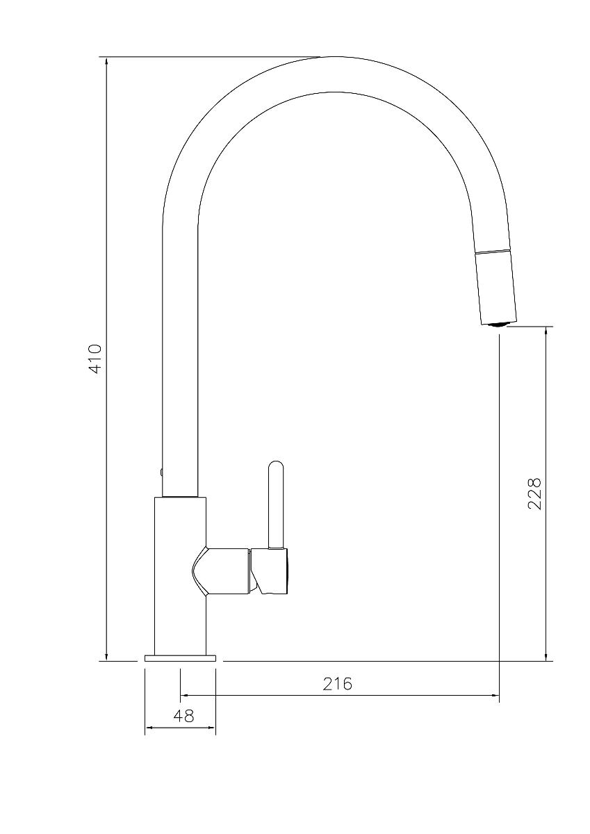 NAPLES PULL OUT SINK MIXER BN