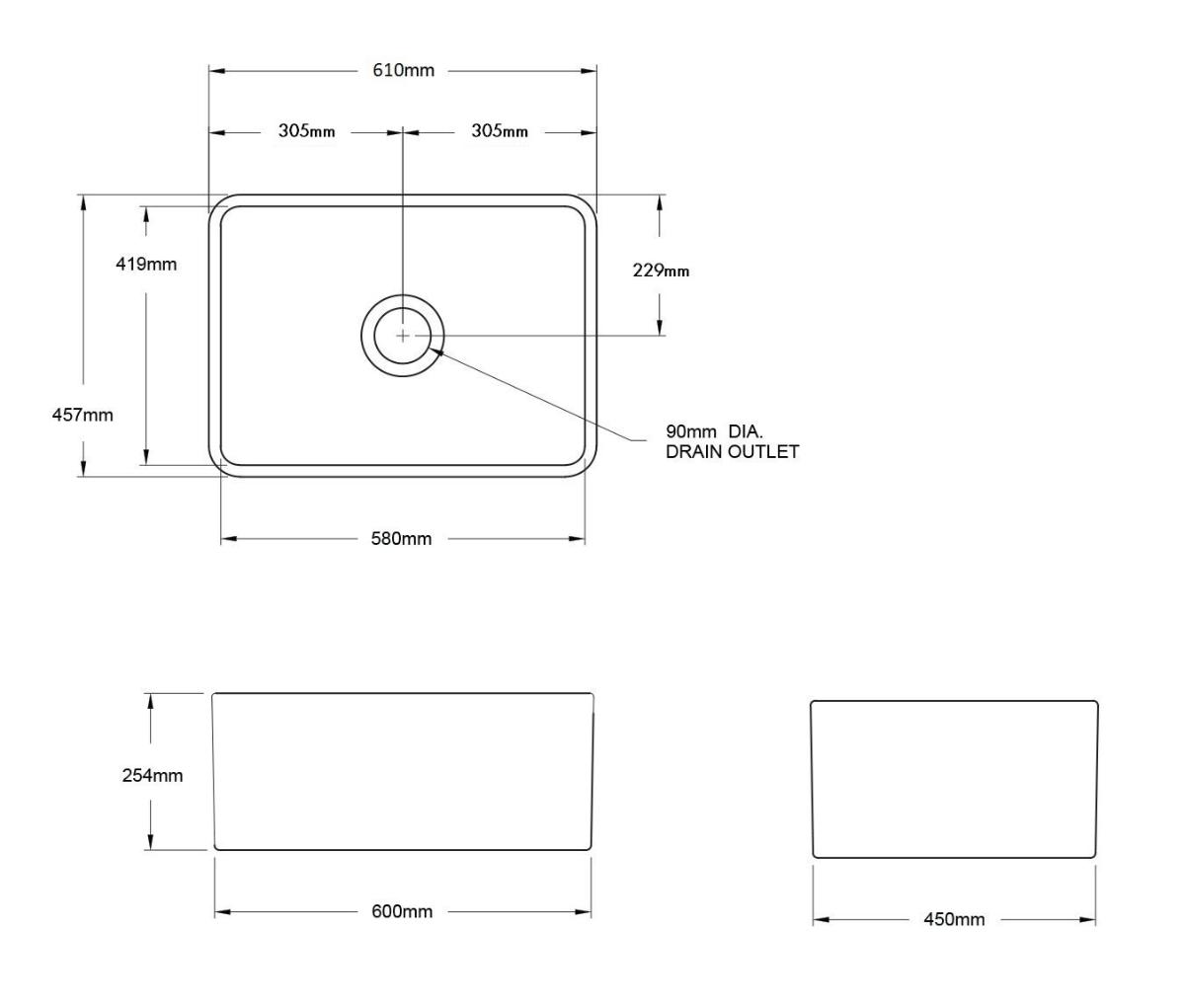 KIT NOVI 60X46 F/C BUTLER SINK MW OF