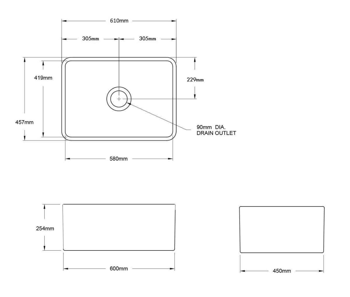 NOVI 60X46 FC BUTLER SINK -CONCRETE LOOK