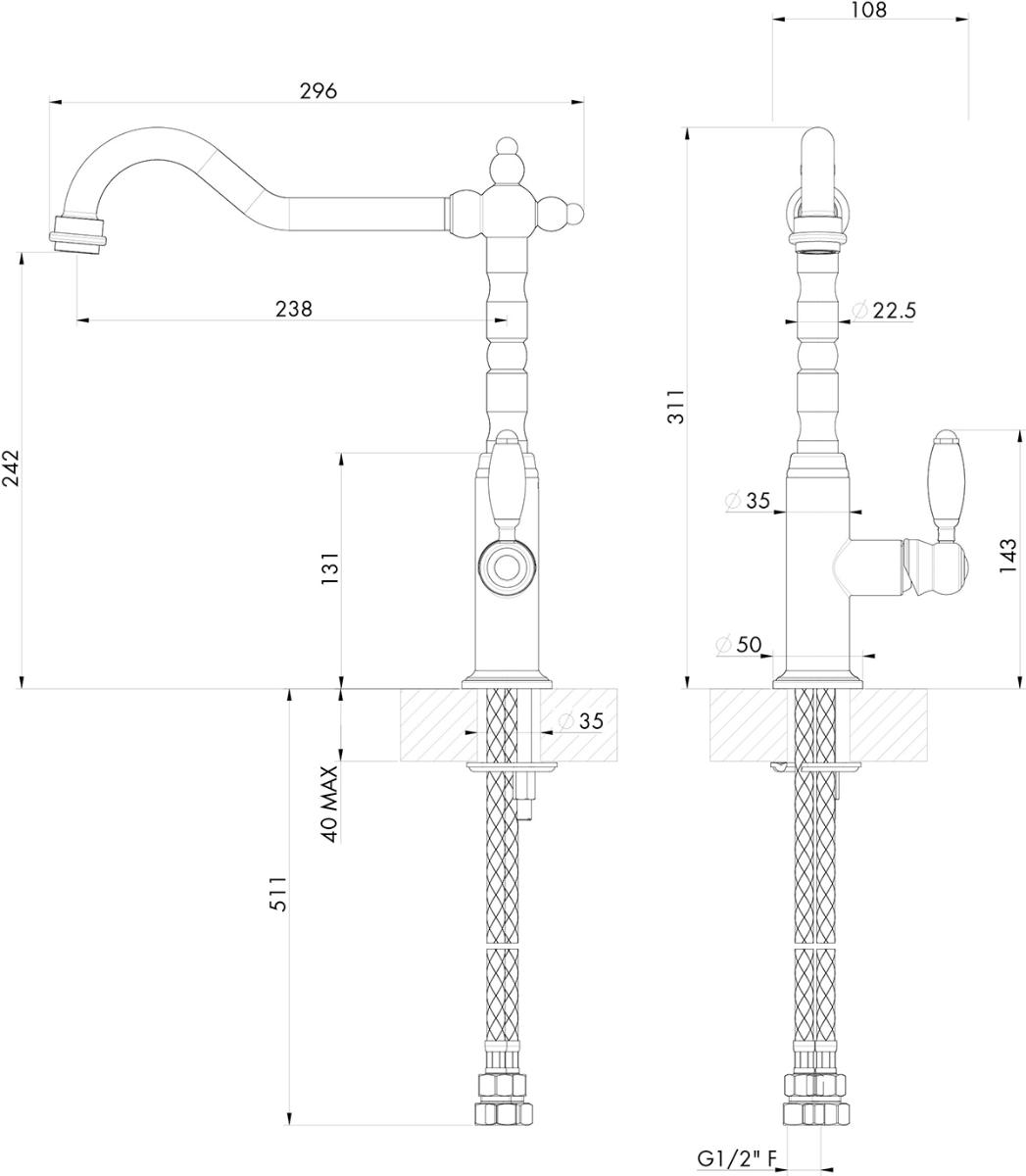 PROVIDENCE SINGLE SINK MIXER CP