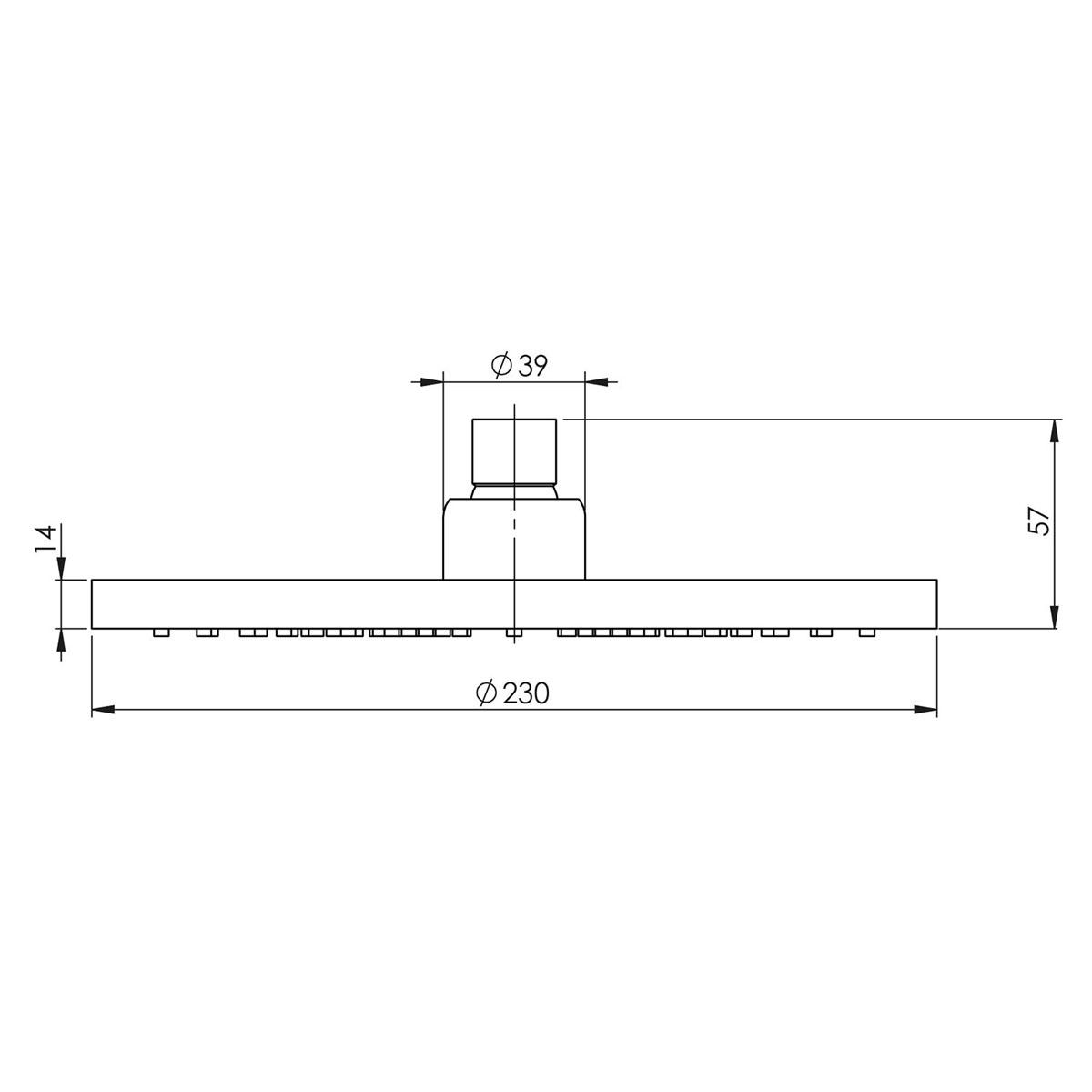 VIVID SHOWER ROSE 230MM ROUND BN